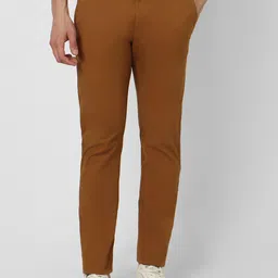 Peter England Casuals Men Brown Slim Fit Trousers-picture-10
