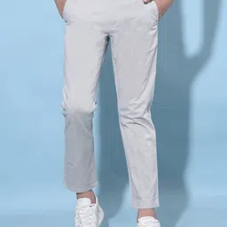 Crimsoune Club Boys Smart Mid-Rise Slim Fit Cotton Chinos Trousers image 1