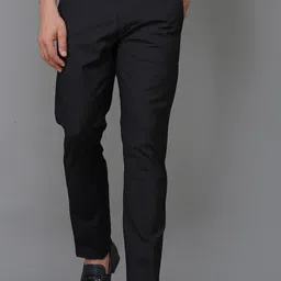 TQS Men Navy Blue Comfort Chinos Trousers-image-49