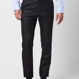 Raymond Men Mid-Rise Slim Fit Self-Design Formal Trousers-picture-39
