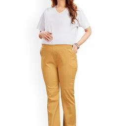 mama & bebe Women Comfort Mom Fit High-Rise Easy Wash Maternity Trousers-image-45