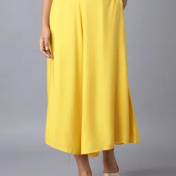 elleven Women Yellow Solid Loose Fit Culottes-picture-22