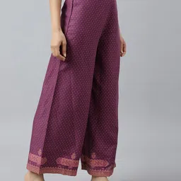 W Women Purple Printed Trousers image 2