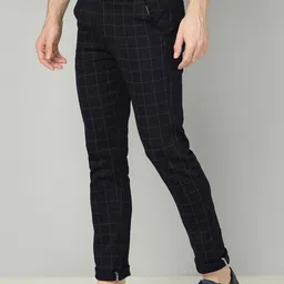 FUBAR Men Checked Slim Fit Easy Wash Trousers image 3