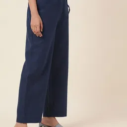 Fabindia Women Comfort Fit Mid-Rise Cotton Trousers image 2