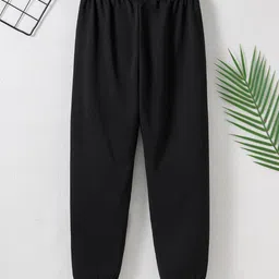 StyleCast Girls Black Mid Rise Graphic Printed Joggers image 2