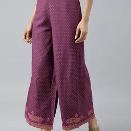 W Women Purple Printed Trousers image 5