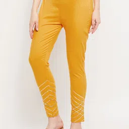 Clora Creation Women Mustard Yellow Smart Trousers image 5