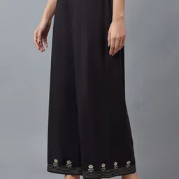 W Women Black Printed Trousers image 4