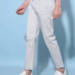 Crimsoune Club Boys Smart Mid-Rise Slim Fit Cotton Chinos Trousers image 5