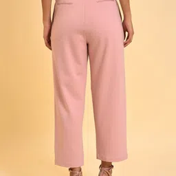 W Women Pink Pleated Culottes Trousers image 4