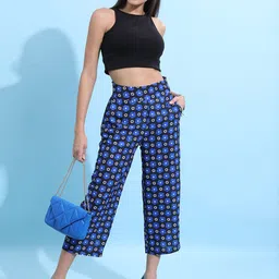 Tokyo Talkies Women Black Floral Printed Trousers image 2