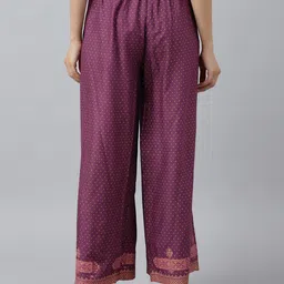 W Women Purple Printed Trousers image 3