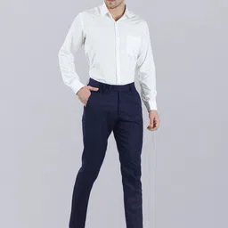 VEI SASTRE Men Smart Slim Fit Formal Trousers image 4