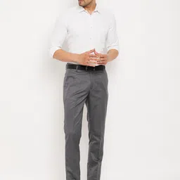 VEI SASTRE Men Smart Slim Fit Plain Formal Trousers image 4