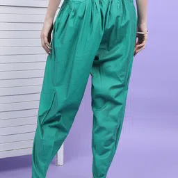 Vishudh Women Green Cotton Dhoti Pant image 4