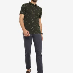 JADE BLUE Men Mid Rise Pure Cotton Trousers image 4