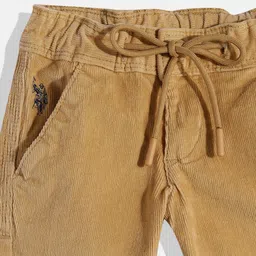 U.S. Polo Assn. Kids Boys Beige Corduroy Trousers image 4