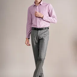 Cantabil Men Checked Regular Fit Mid-Rise Trousers image 4