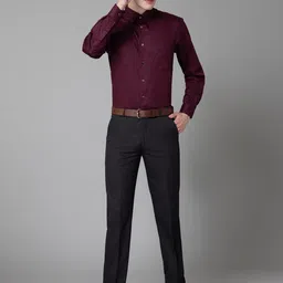 Cantabil Men Mid-Rise Flat-Front Regular Fit Formal Trousers image 4