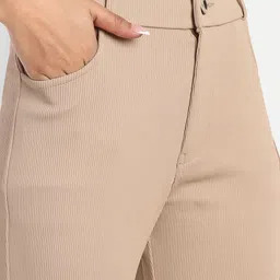 Next One Women High-Rise Stretchable Flared Bootcut Corduroy Trousers image 5