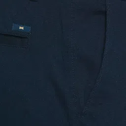 Basics Men Navy Blue Tapered Fit Trousers image 2