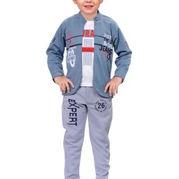 BAESD Boys Printed Pure Cotton Shirt with Trousers & T-shirt image 4