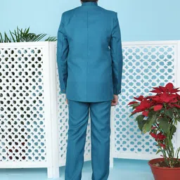 BAESD Boys Bandhgala Two Piece Silk Cotton Party Suit image 3