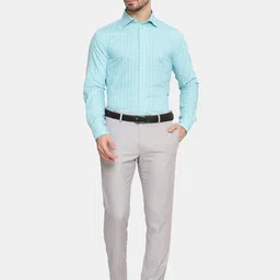 Blackberrys Men Grey Slim Fit Low-Rise Formal Trousers image 5