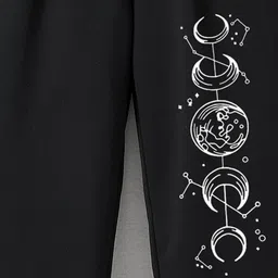 StyleCast Girls Black Mid Rise Graphic Printed Joggers image 3