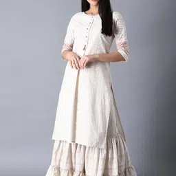 W Women White Culottes Cotton Trousers image 2