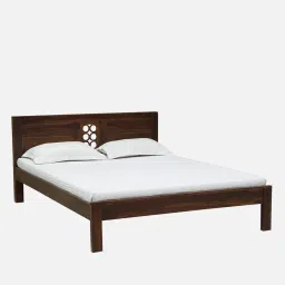 woodsworth from pepperfry Lorenzo Sheesham Wood Queen Size Bed in Scratch Resistant Provincial Teak Finish image 5
