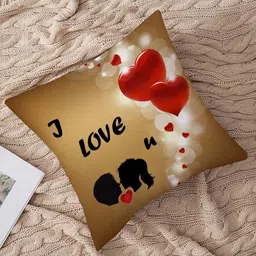 STITCHNEST Brown & Red Quirky Square Cushion Covers image 2