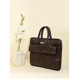 Bagsy Malone Brown Croco Luxe Laptop - Espresso Edition Laptop Bag-picture-15