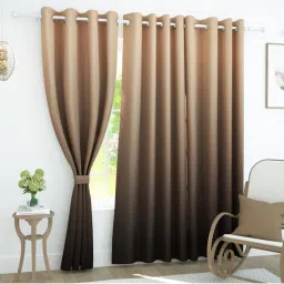 Story@Home Polyester Blackout Long Door Single Curtain, Beige, Gradient (9 Feet)-image-59