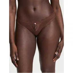 Victoria's Secret Dream Angels Lace-Trim Bikini Panty - Brown-image-21