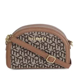 tommy hilfiger accessories Tommy Hilfiger Brown Polyester Printed Sling bag image 1