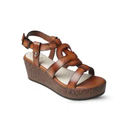 EZOK W-1007 Lightweight Comfort Brown Sandal Heels image 2
