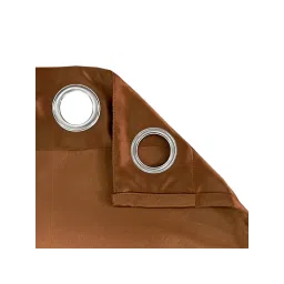 Swayam 100% Blackout Eyelet Hanging Window Curtain (5 Feet) (Pack of 2) - Brown image 3