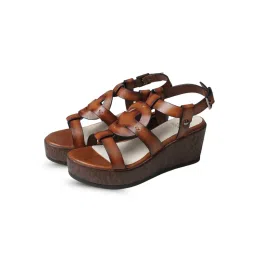 EZOK W-1007 Lightweight Comfort Brown Sandal Heels image 4