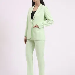 apsra boutique Women Formal Women Pantsuit, Single Button Blazer with Straight Pants Solid Suit image 3