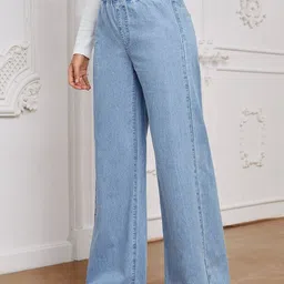 kashian Women Boyfriend High Rise Light Blue Jeans image 3