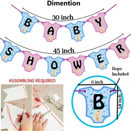 zyozi Baby Shower Decorations for Boy - Blue and pink Baby Shower Decoration It’s A Boy and Its A Girl & Baby Shower Banner with Photo Booth Props and Balloons(PACK OF 56) image 3