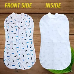 mammachamp POD/Swaddle/Sleeping Bag/Sack for NewbornBaby 0-3 months Pk2 Light Green+White Sleeping Bag image 4