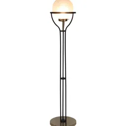 Transparent Glass Shade Torchiere Floor Lamp With Iron Base By Sapphire image 5