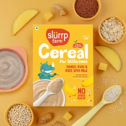 slurrp farm No Added Sugar Ragi Mango | Mildly Sweetened with Date Powder Instant Cereal image 2