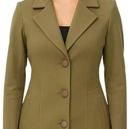 pepzoo Women Solid Double Breasted Casual Blazer image 1