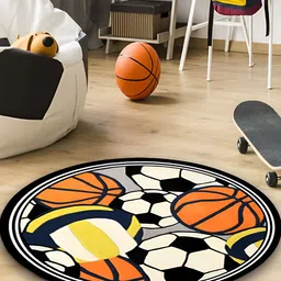 LITTLELOOMS Black & Orange Hand Tufted Woollen Carpet-image-27