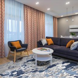 Sapana Carpet-Mats Blue & White Abstract Anti-Skid Carpet-picture-12