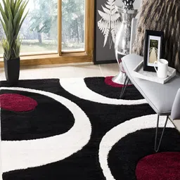 Shopgallery Black Geometric Anti-Skid Carpet-picture-38